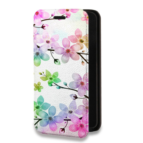Дизайнерский горизонтальный чехол-книжка для Huawei Y5p Органические цветы