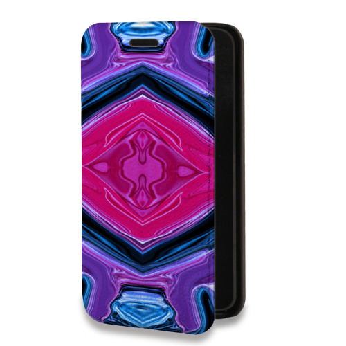 Дизайнерский горизонтальный чехол-книжка для Iphone 12 Pro Max Цветные агаты