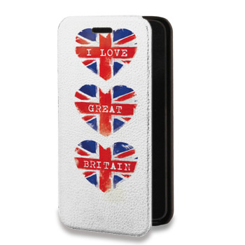 Дизайнерский горизонтальный чехол-книжка для Huawei P20 British love (на заказ)