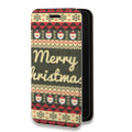 Дизайнерский горизонтальный чехол-книжка для Iphone Xr Рождественный ацтек
