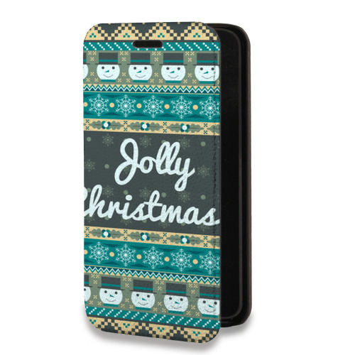 Дизайнерский горизонтальный чехол-книжка для Samsung Galaxy A32 Рождественный ацтек