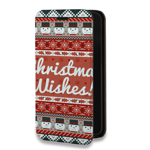 Дизайнерский горизонтальный чехол-книжка для Xiaomi RedMi Note 10 Pro Рождественный ацтек