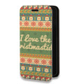 Дизайнерский горизонтальный чехол-книжка для Iphone 11 Pro Рождественный ацтек