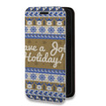 Дизайнерский горизонтальный чехол-книжка для Samsung Galaxy S10 Lite Рождественный ацтек