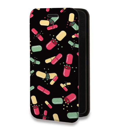 Дизайнерский горизонтальный чехол-книжка для Iphone 7 Plus / 8 Plus Разноцветные таблетки