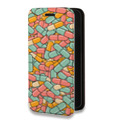 Дизайнерский горизонтальный чехол-книжка для Nokia 2.2 Разноцветные таблетки