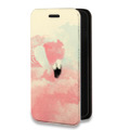 Дизайнерский горизонтальный чехол-книжка для Samsung Galaxy S21 Розовые фламинго