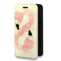 Дизайнерский горизонтальный чехол-книжка для Samsung Galaxy A32 Розовые фламинго
