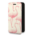 Дизайнерский горизонтальный чехол-книжка для Iphone 13 Pro Max Розовые фламинго