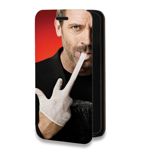 Дизайнерский горизонтальный чехол-книжка для Iphone 7 Доктор Хаус