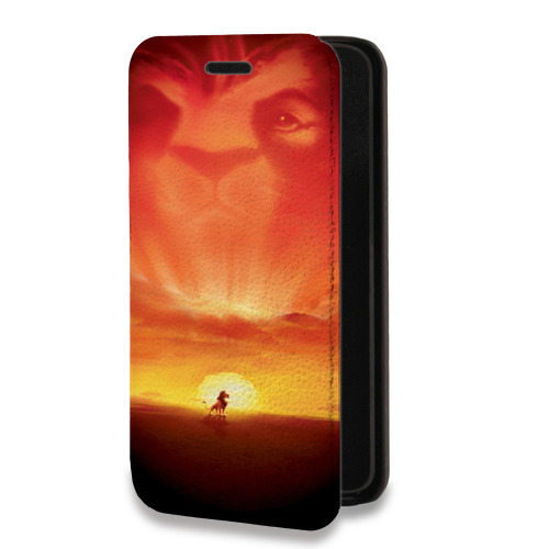 Дизайнерский горизонтальный чехол-книжка для Huawei P Smart (2019) Король лев