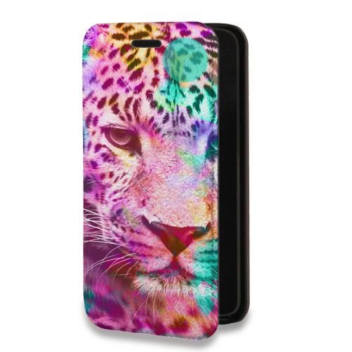 Дизайнерский горизонтальный чехол-книжка для Iphone 11 Леопард гламур