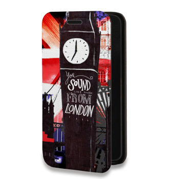 Дизайнерский горизонтальный чехол-книжка для Samsung Galaxy A6 Дух Лондона (на заказ)