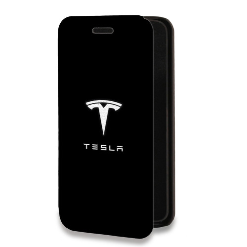 Дизайнерский горизонтальный чехол-книжка для Iphone 14 Tesla