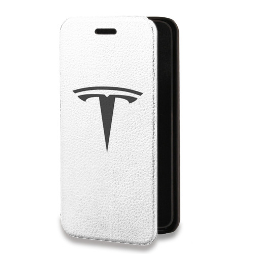 Дизайнерский горизонтальный чехол-книжка для Iphone 7 Tesla