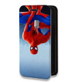 Дизайнерский горизонтальный чехол-книжка для Iphone 7 Plus / 8 Plus Человек-паук : Через вселенные