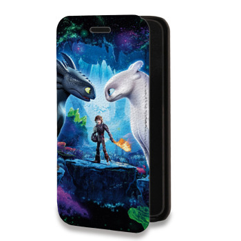Дизайнерский горизонтальный чехол-книжка для Huawei Honor 7C Pro Как приручить дракона 3 (на заказ)