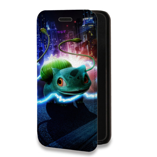 Дизайнерский горизонтальный чехол-книжка для Iphone 12 Pro Max Покемон. Детектив Пикачу