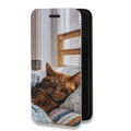 Дизайнерский горизонтальный чехол-книжка для Iphone 13 Mini Коты