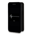 Дизайнерский горизонтальный чехол-книжка для Iphone 7 Черно и кратко