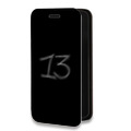 Дизайнерский горизонтальный чехол-книжка для Iphone 14 Pro Черно и кратко