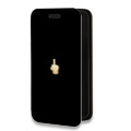 Дизайнерский горизонтальный чехол-книжка для Huawei Honor Note 8 Черно и кратко