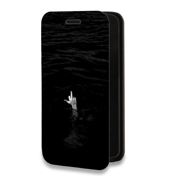Дизайнерский горизонтальный чехол-книжка для Huawei Honor 7C Pro Черно и кратко (на заказ)