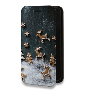 Дизайнерский горизонтальный чехол-книжка для Huawei Honor 7C Pro Christmas 2020 (на заказ)