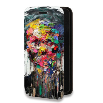 Дизайнерский горизонтальный чехол-книжка для Samsung Galaxy A6 Портреты мазками (на заказ)