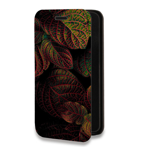 Дизайнерский горизонтальный чехол-книжка для Iphone 7 Нуарные листья