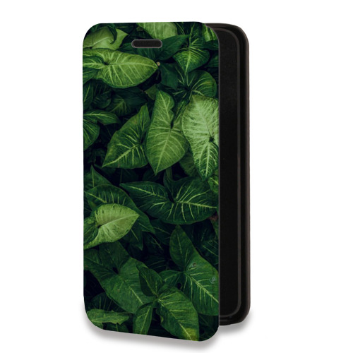 Дизайнерский горизонтальный чехол-книжка для Realme 7 Нуарные листья