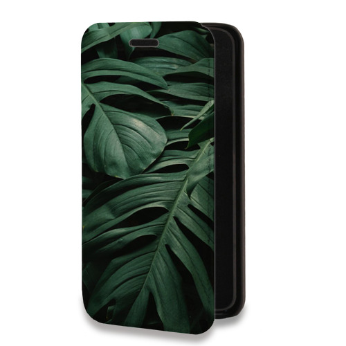 Дизайнерский горизонтальный чехол-книжка для Huawei Honor 10i Нуарные листья