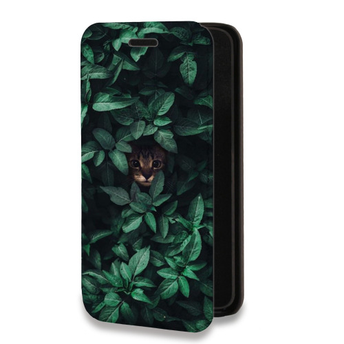 Дизайнерский горизонтальный чехол-книжка для Huawei P Smart (2019) Нуарные листья