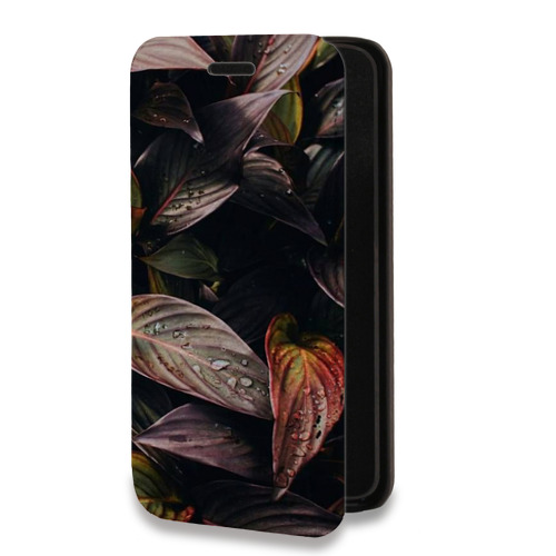 Дизайнерский горизонтальный чехол-книжка для Huawei Nova 9 SE Нуарные листья