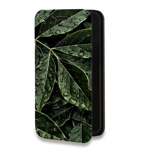Дизайнерский горизонтальный чехол-книжка для Huawei Honor 10i Нуарные листья