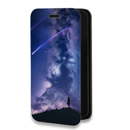 Дизайнерский горизонтальный чехол-книжка для Iphone 14 Pro Max Магический космос