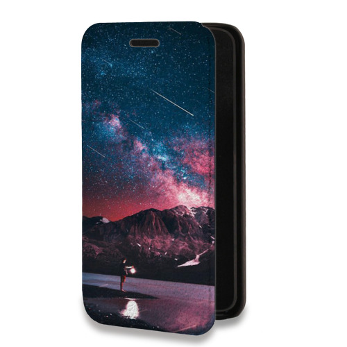 Дизайнерский горизонтальный чехол-книжка для Iphone 7 Магический космос
