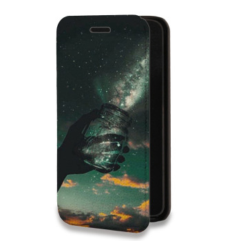 Дизайнерский горизонтальный чехол-книжка для Samsung Galaxy A6 Магический космос (на заказ)