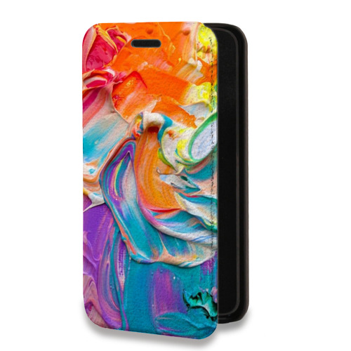 Дизайнерский горизонтальный чехол-книжка для Iphone 14 Pro Мазки краски