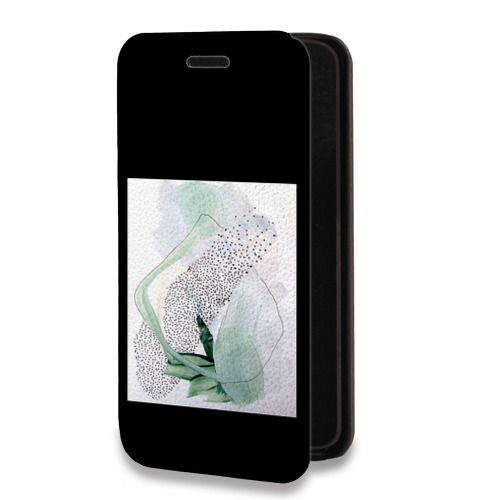Дизайнерский горизонтальный чехол-книжка для Iphone 14 Pro Max Стильные абстракции