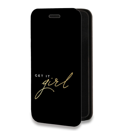 Дизайнерский горизонтальный чехол-книжка для Iphone Xr Черное золото