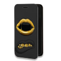 Дизайнерский горизонтальный чехол-книжка для Iphone Xr Черное золото