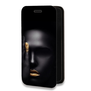 Дизайнерский горизонтальный чехол-книжка для Huawei Honor 30S Черное золото (на заказ)