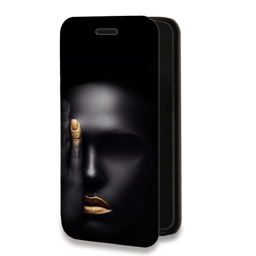 Дизайнерский горизонтальный чехол-книжка для Iphone 14 Pro Черное золото