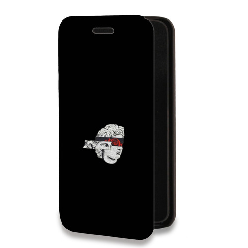 Дизайнерский горизонтальный чехол-книжка для Huawei Y6p Минимализм на черном