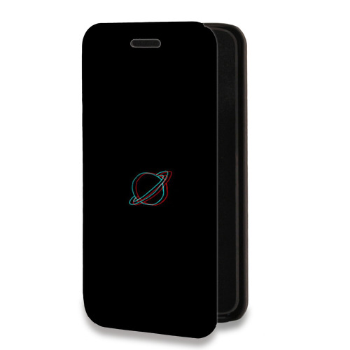 Дизайнерский горизонтальный чехол-книжка для Realme 6 Pro Минимализм на черном