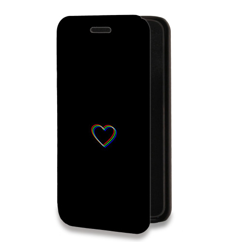 Дизайнерский горизонтальный чехол-книжка для Motorola Moto E7 Plus Минимализм на черном