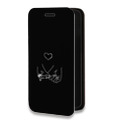 Дизайнерский горизонтальный чехол-книжка для Huawei Honor 10i Минимализм на черном