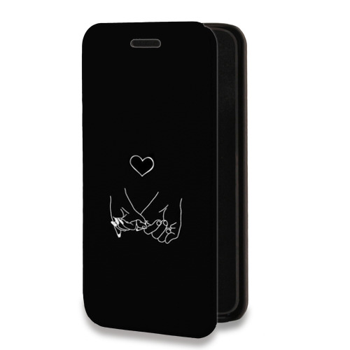 Дизайнерский горизонтальный чехол-книжка для Huawei Honor 30i Минимализм на черном