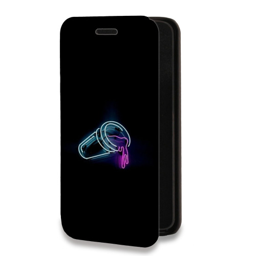 Дизайнерский горизонтальный чехол-книжка для Samsung Galaxy S20 FE Минимализм на черном